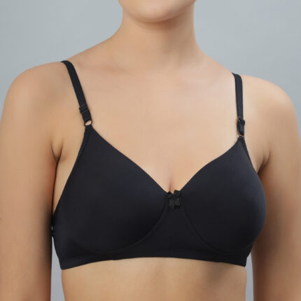 Black Solid Everyday Padded Bra