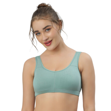 Mint Green Cotton Sports Bra