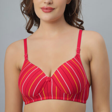 Red Striped Everyday Padded Bra